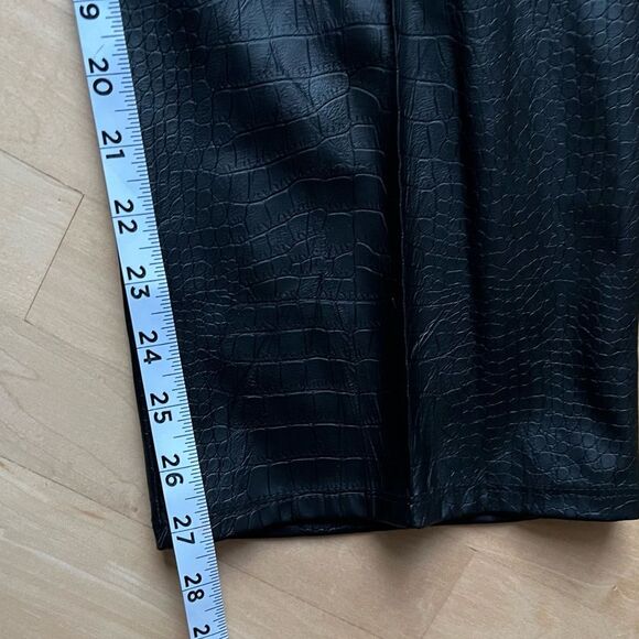 Joie Croc Vegan Leather High Rise Pull On Black L NWOT - Picture 8 of 12